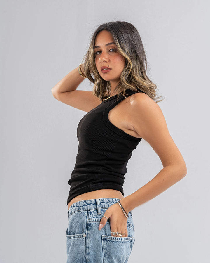 Cut-Sleeve Basic Top