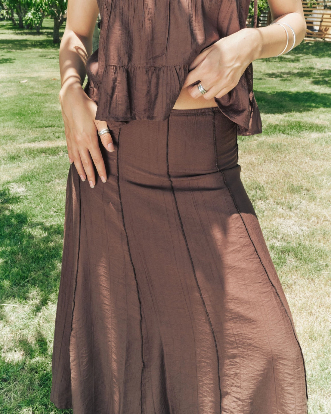 Pleated Maxi Skirt