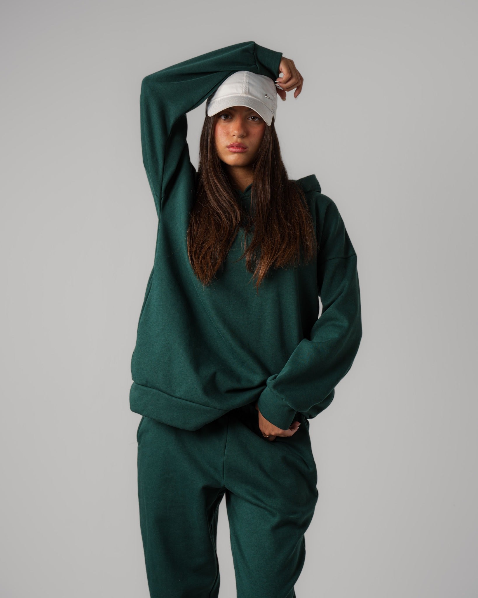 Oversized Hoodie Green frontview