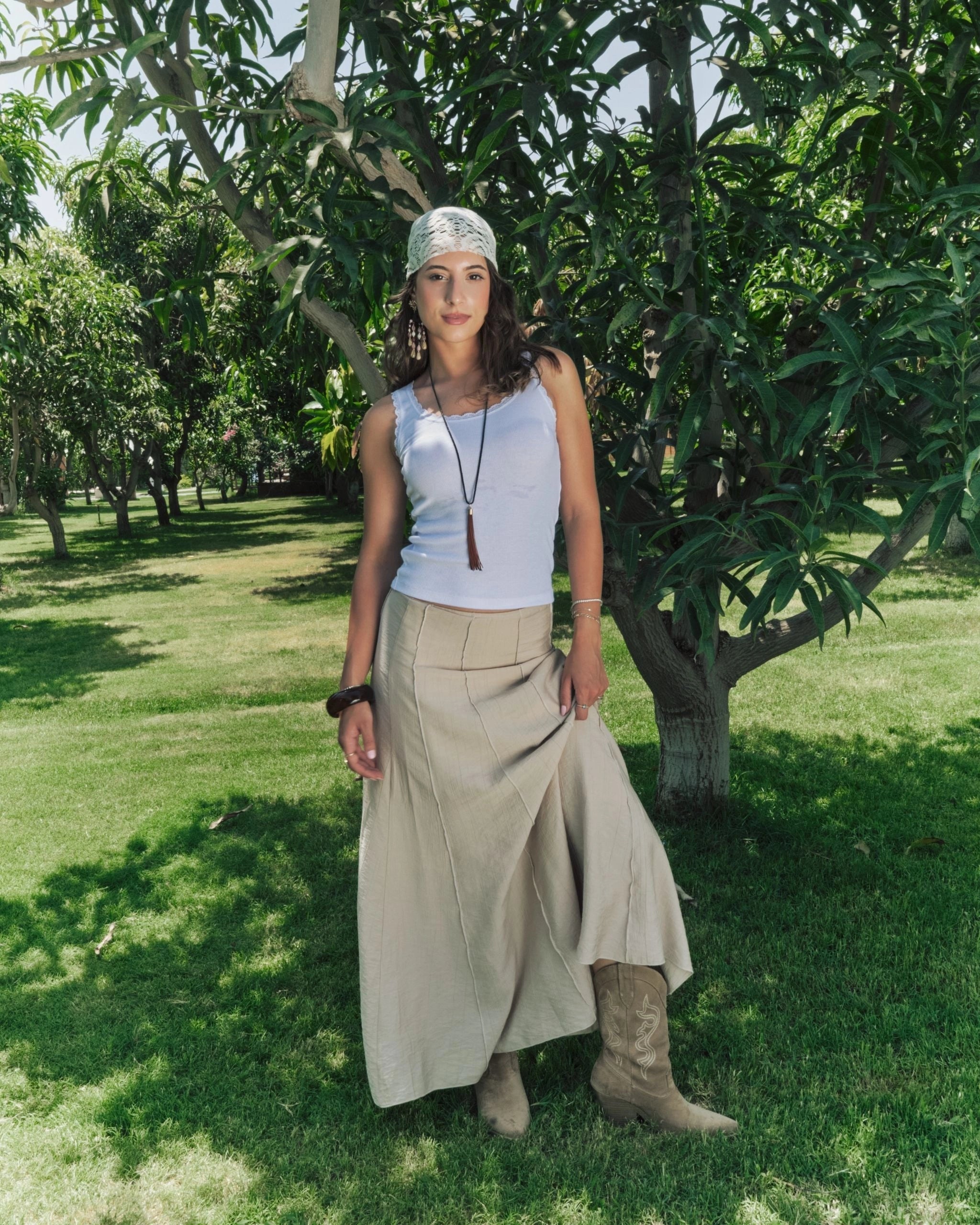 Pleated Maxi Skirt